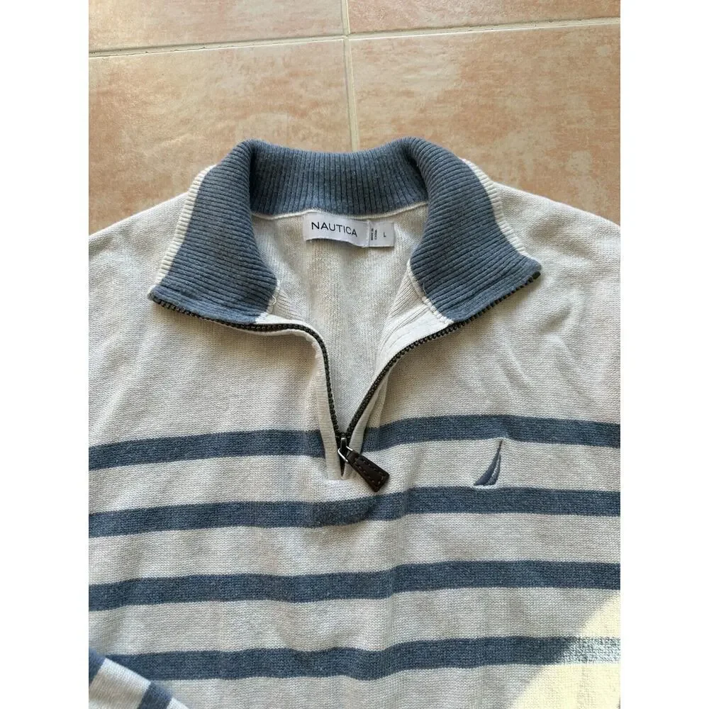 Nautica Sweater pullover 1/4 zip - cotton men size‎ L